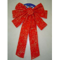 Red Christmas Bow w/ Glitter Scrolling (46 Cmx29 Cmx7 Cm)